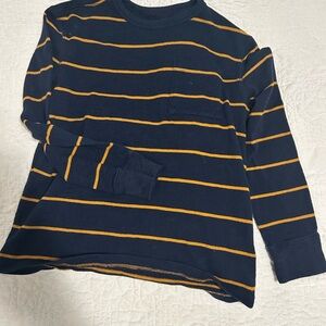 Old Navy Kids Long Sleeve Tee with Navy and Gold Stripes